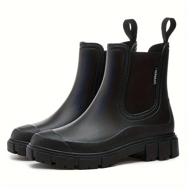 SUENTA Zahara | Damen Wasserdichte Slip-On Chelsea Stiefel Schwarz
