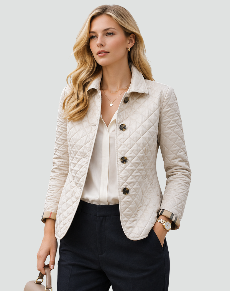 Chāme | Chaqueta de entretiempo acolchada para mujer, corte regular, con cuello y botones