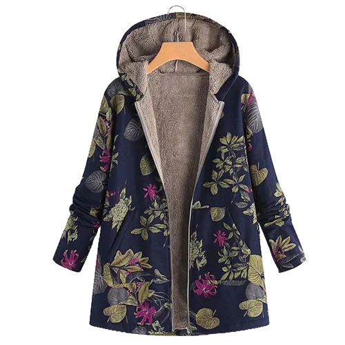 Chāme | Damenjacke mit Kapuze und Blumenprint