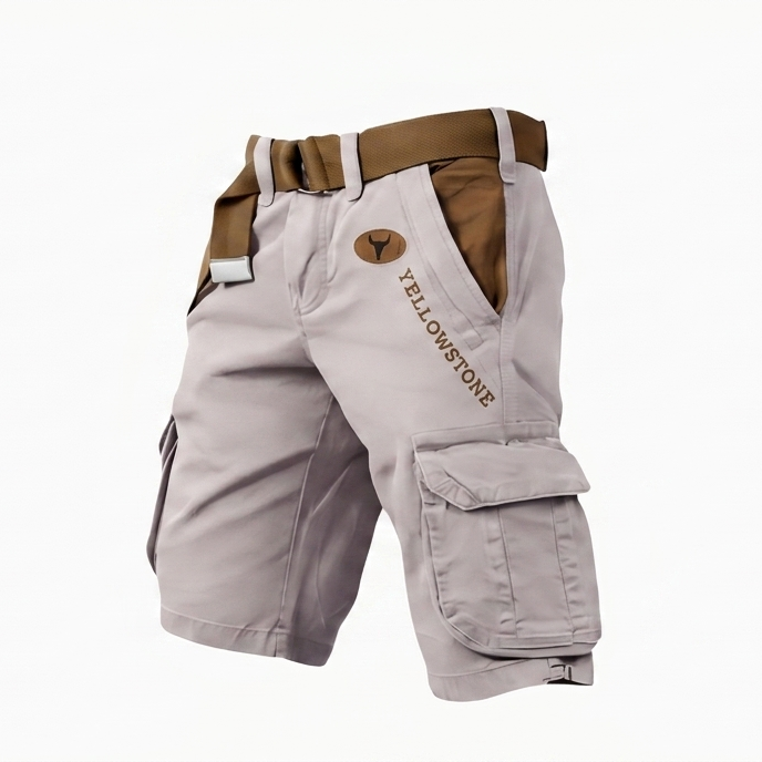 SUENTA Zipari | Bequeme Cargo-Shorts für Herren – Funktionelles Design, Robuste Qualität & Urbane Abenteuerlust Khaki-Grau