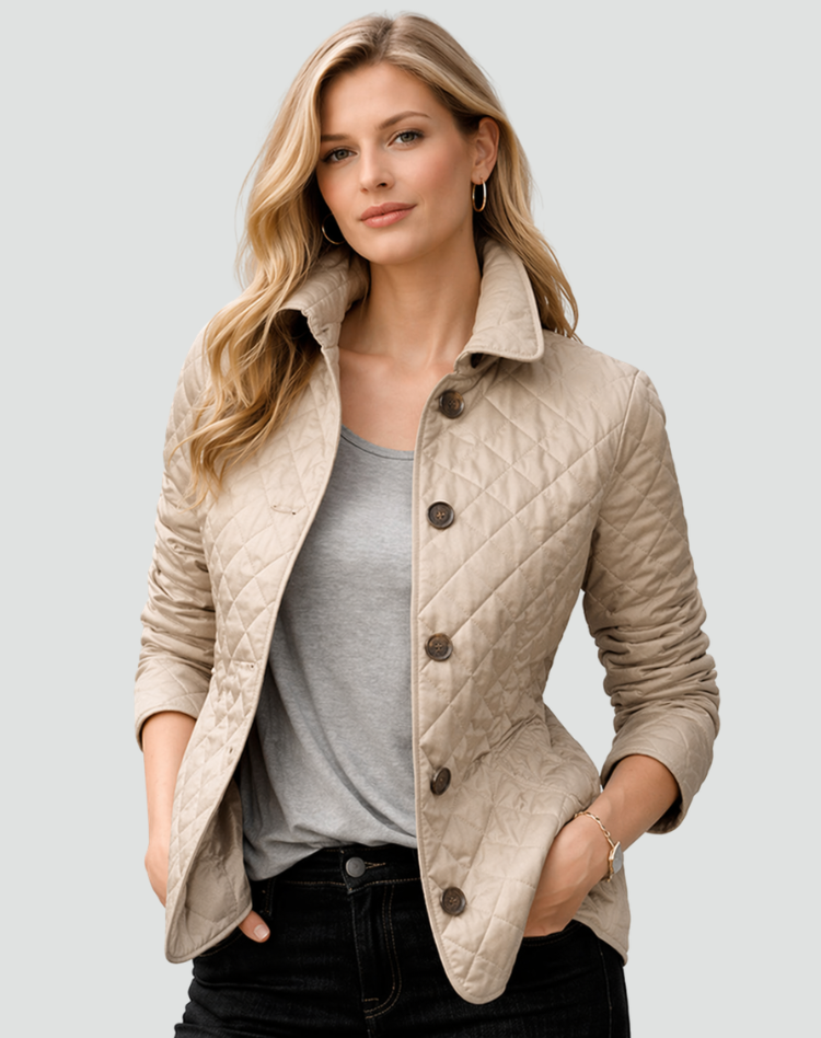 Chāme | Chaqueta de entretiempo acolchada para mujer, corte regular, con cuello y botones