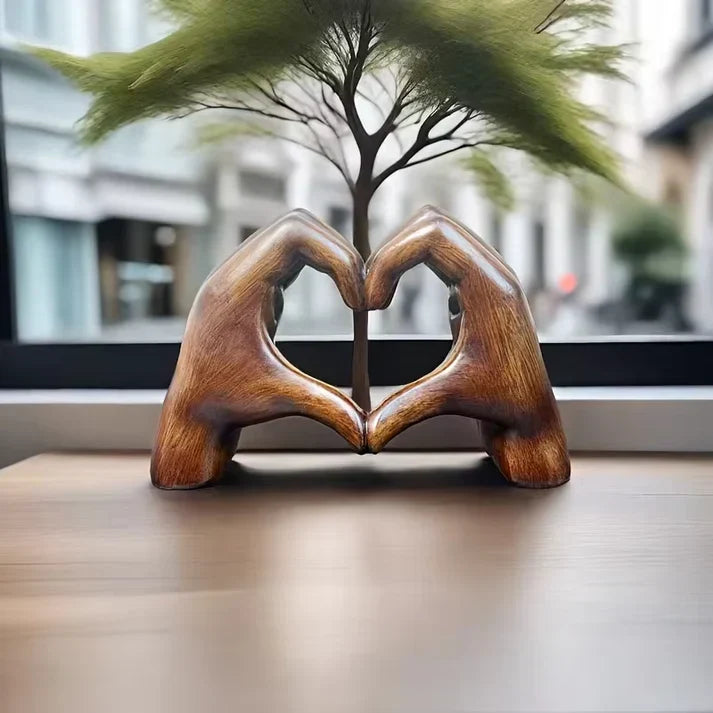 WarmHeart – adorno de corazón de madera hecho a mano como símbolo del amor