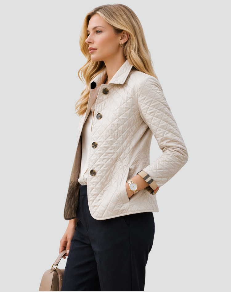 Chāme | Chaqueta de entretiempo acolchada para mujer, corte regular, con cuello y botones