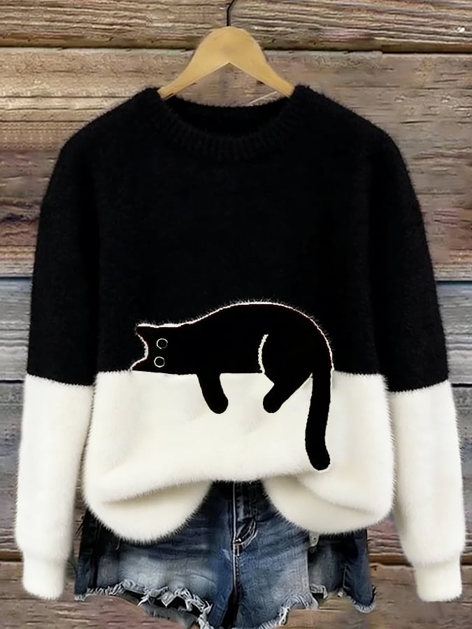 SUENTA Dôre | Kuscheliger Oversize-Pullover Schwarz
