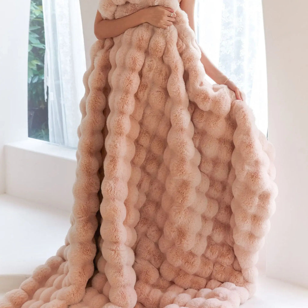 SUENTA Die Plüschdecke, Über die Alle Sprechen! - WarmWol Aprikose