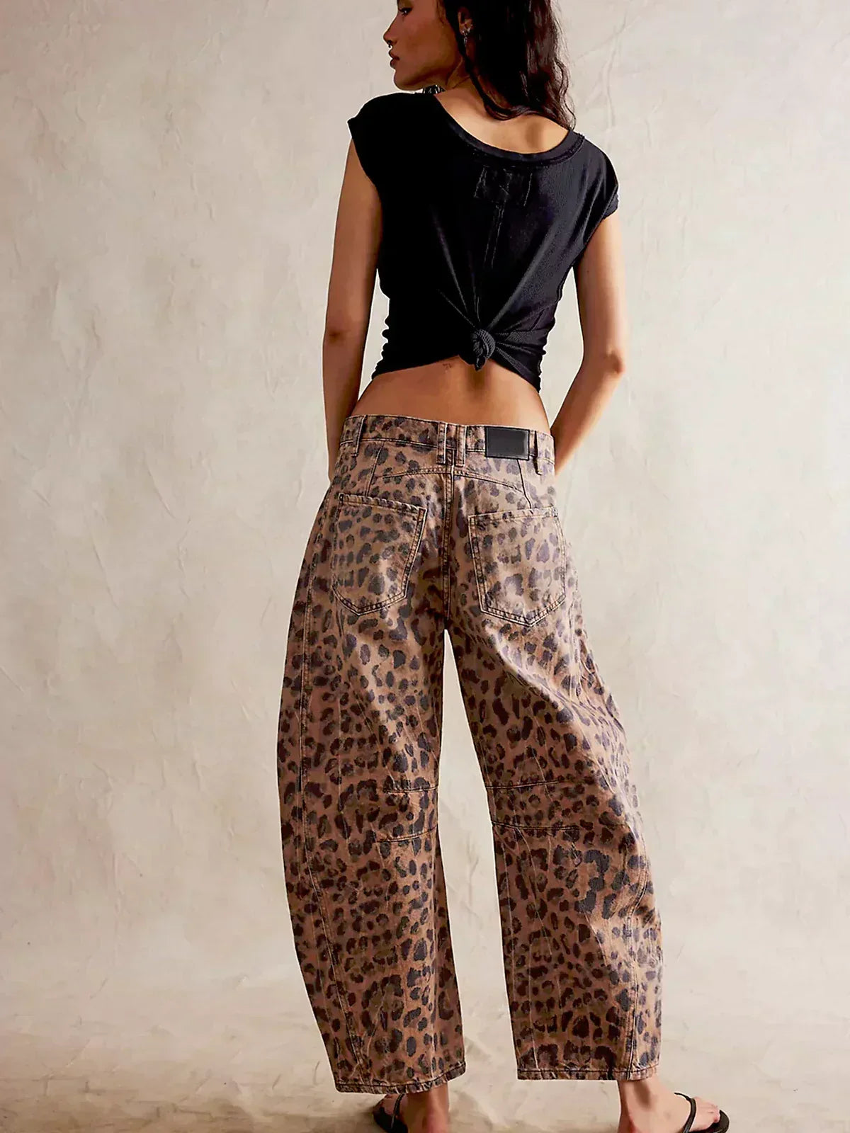 Amore | Damen Bedruckte Jeans mit Weitem Bein