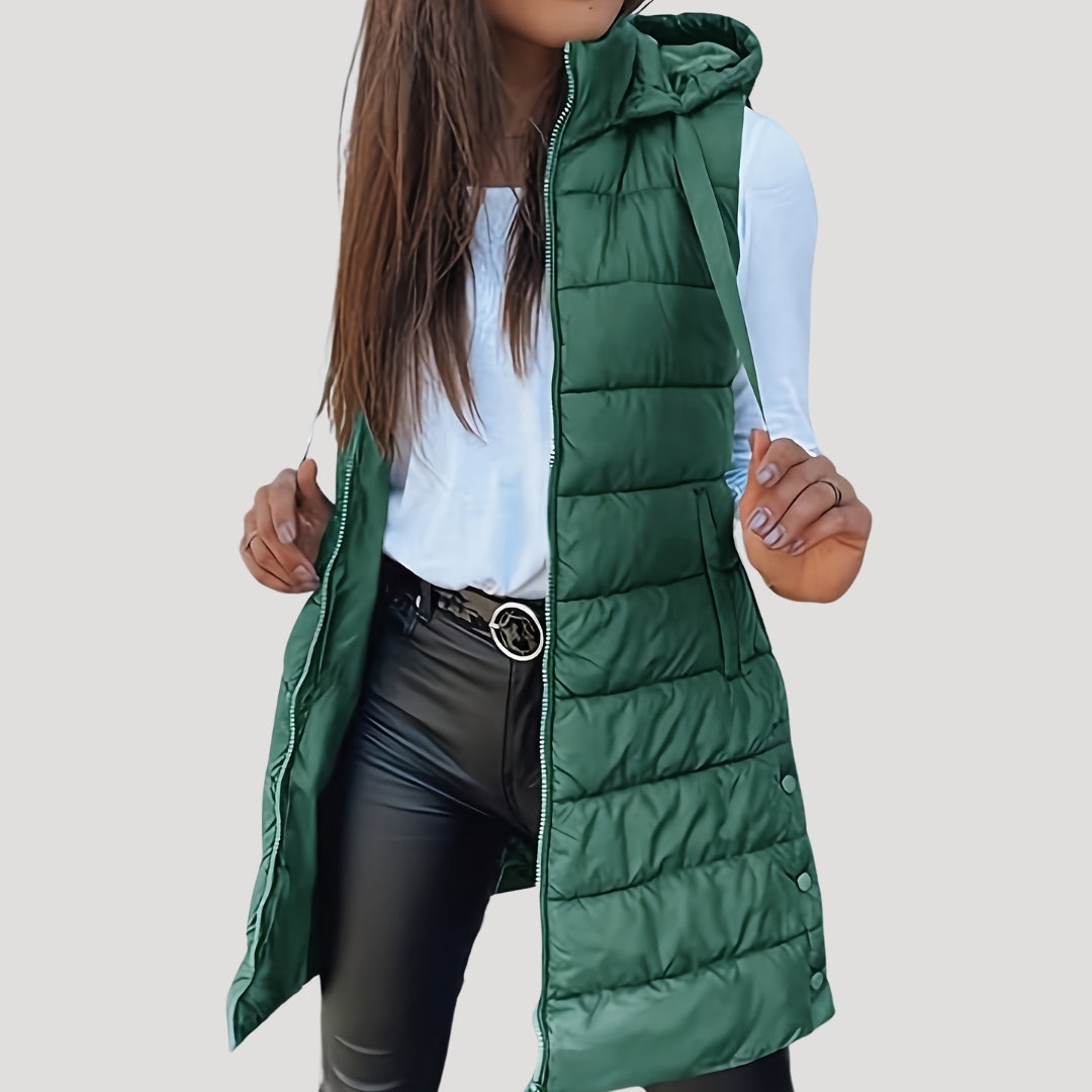 Isana | Winter Steppweste für Damen mit Kapuze