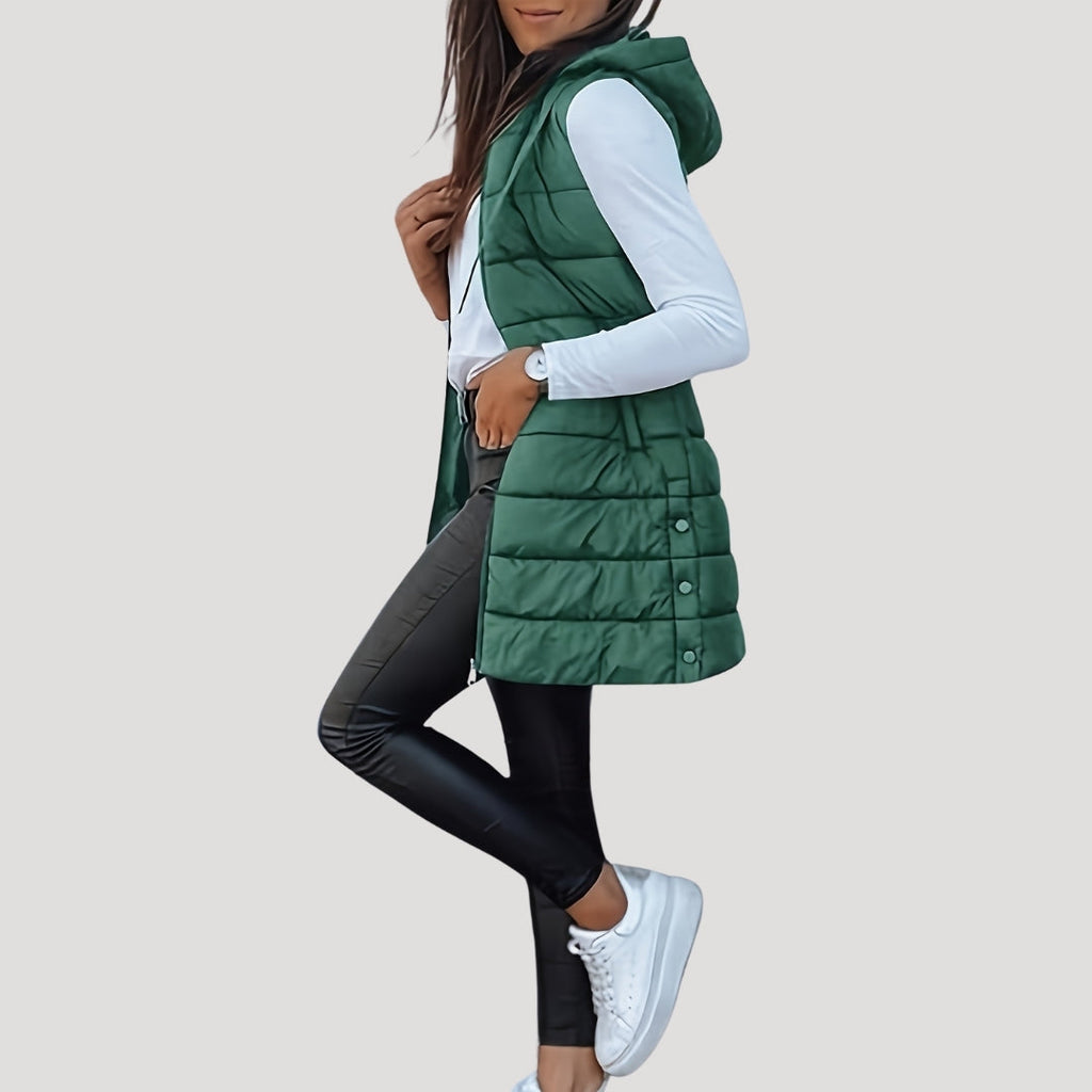 Isana | Chaleco acolchado de invierno para mujer con capucha