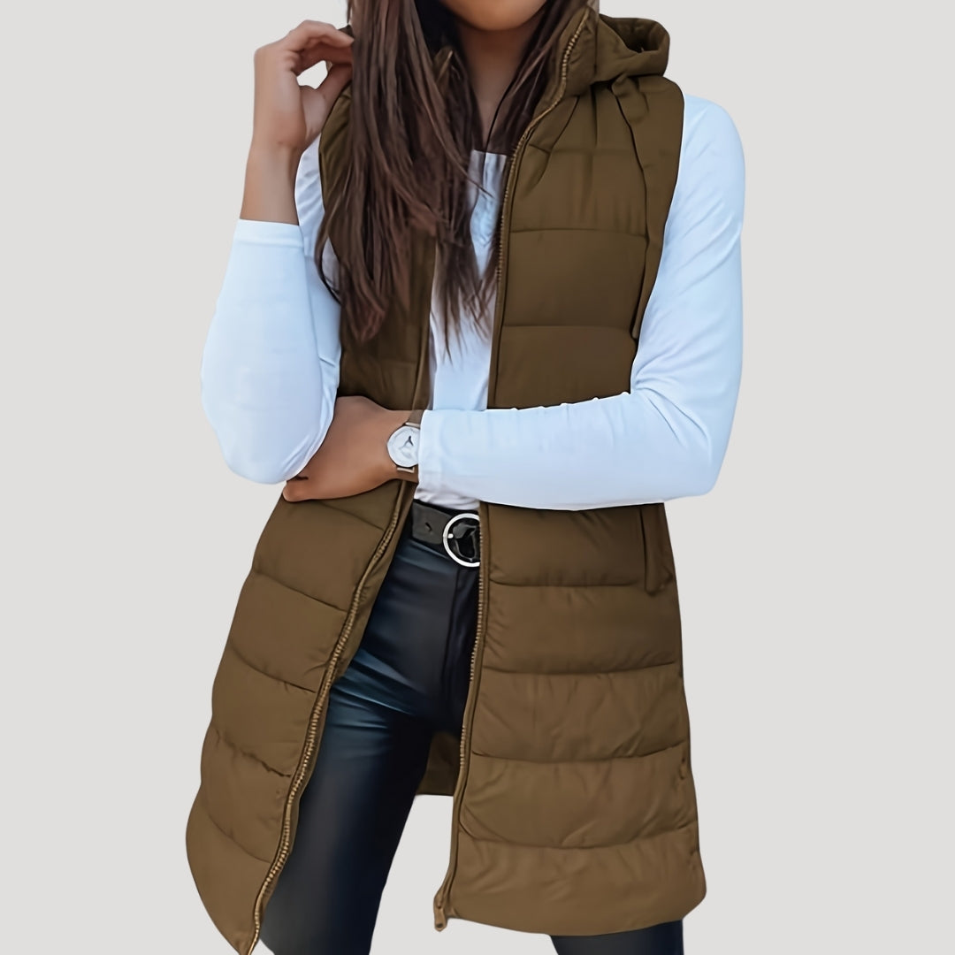 Isana | Winter Steppweste für Damen mit Kapuze