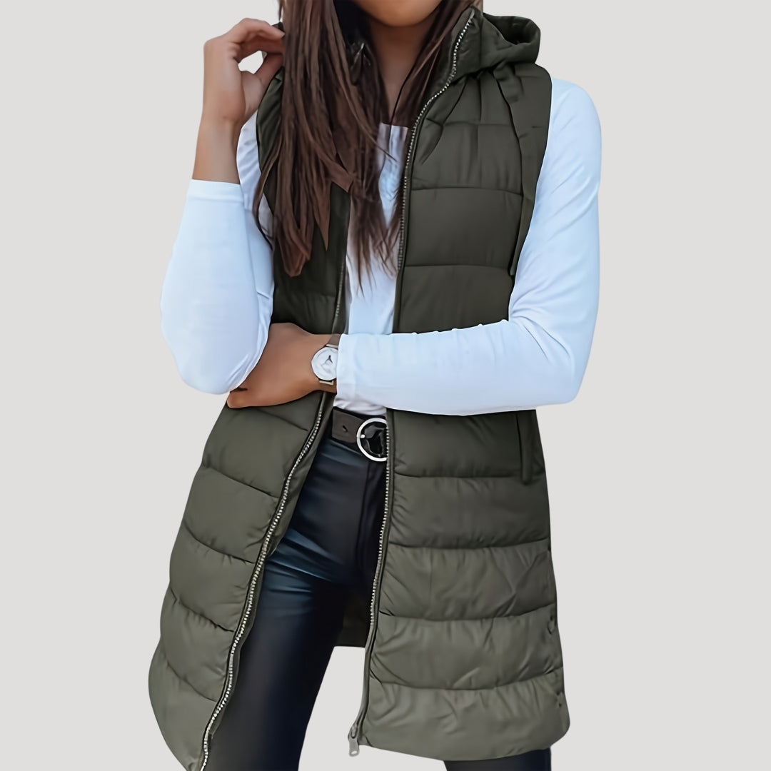 Isana | Winter Steppweste für Damen mit Kapuze