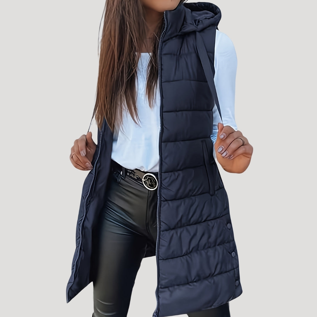 Isana | Winter Steppweste für Damen mit Kapuze