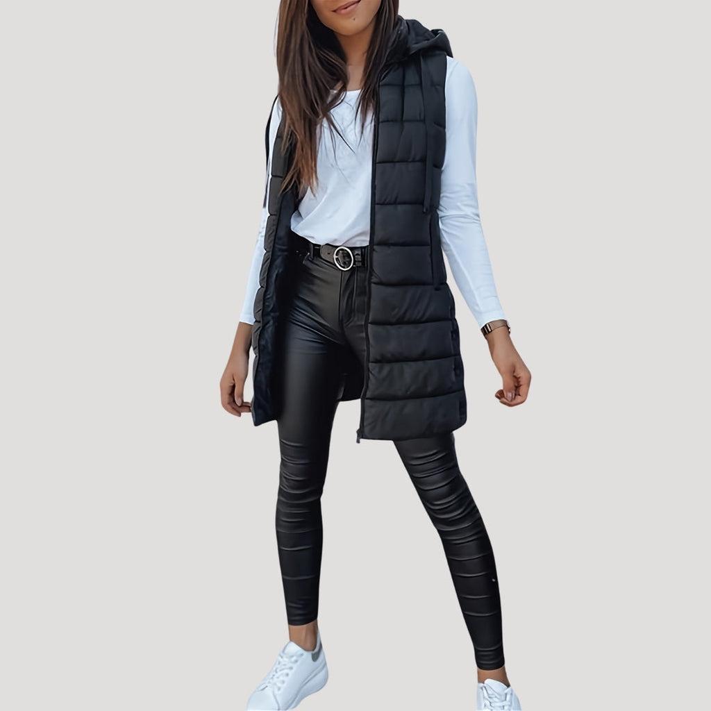 Isana | Chaleco acolchado de invierno para mujer con capucha