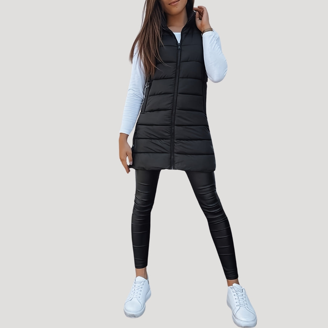 Isana | Winter Steppweste für Damen mit Kapuze