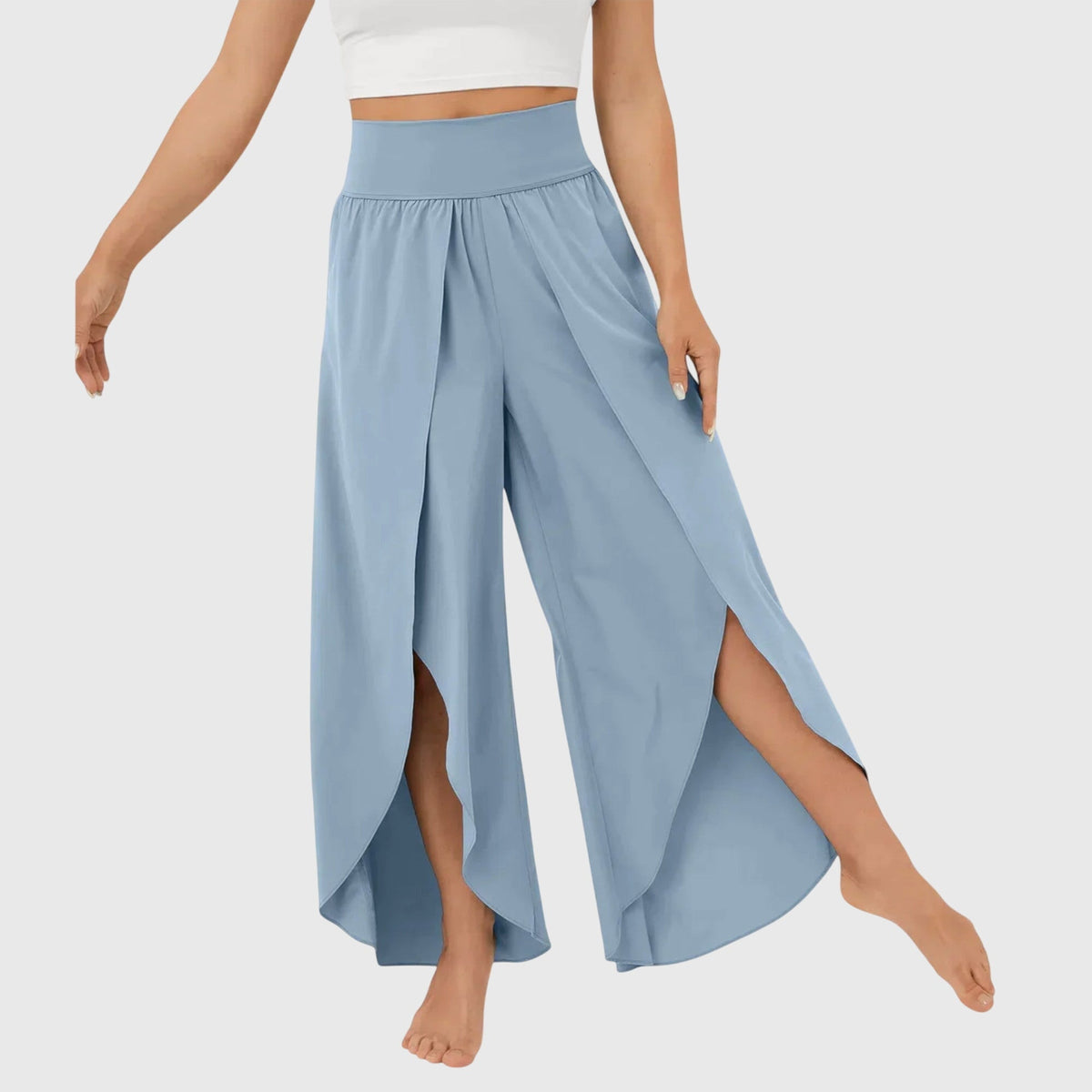 Tasana | Damen Weit geschnittene Boho-Hose mit Schlitzdesign