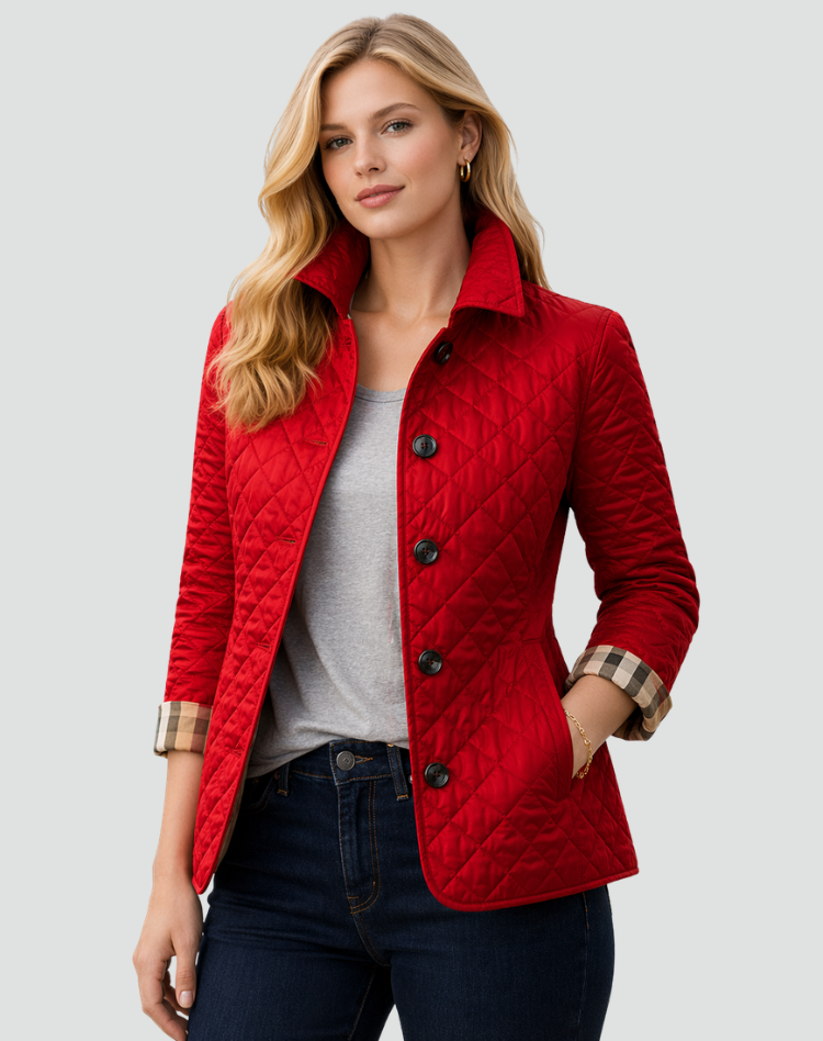 Chāme | Chaqueta de entretiempo acolchada para mujer, corte regular, con cuello y botones