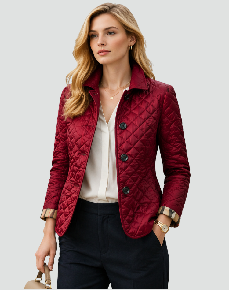 Chāme | Chaqueta de entretiempo acolchada para mujer, corte regular, con cuello y botones