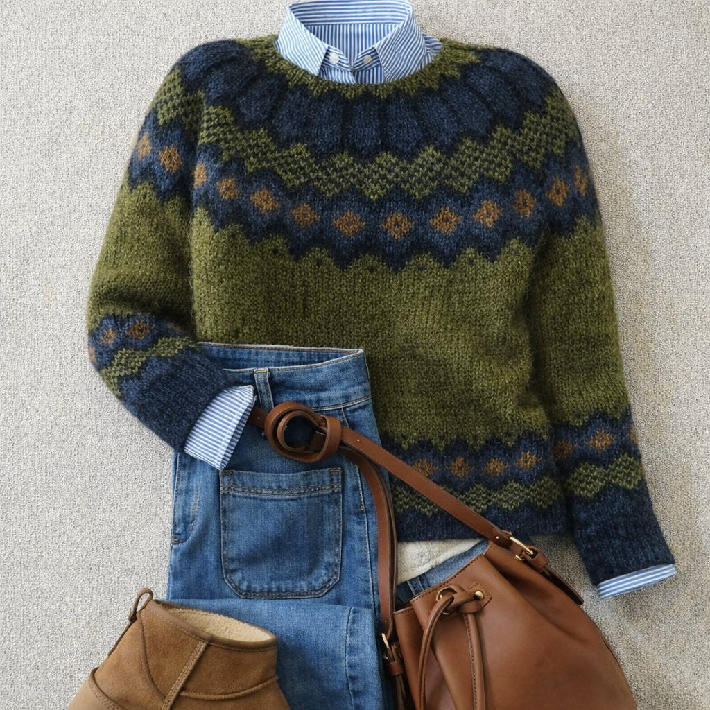 SUENTA Zahara | Zeitloser Nordischer Fair-Isle Strickpullover