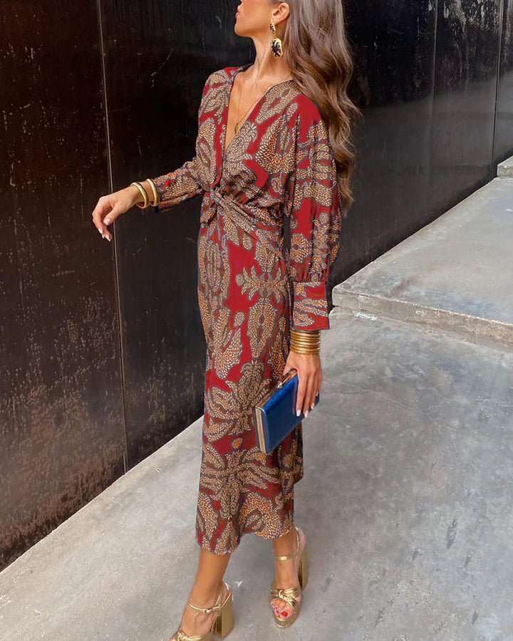 SUENTA Sola | Damen A-Linien Maxi-Kleid – Hochzeitsgast-Chic & Fließende Silhouette Rot