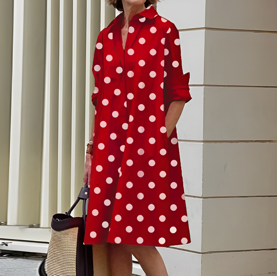 SUENTA Bersh | Damen Sommerkleid – Lässiger Schnitt & Bequemer Look Rot Weiß