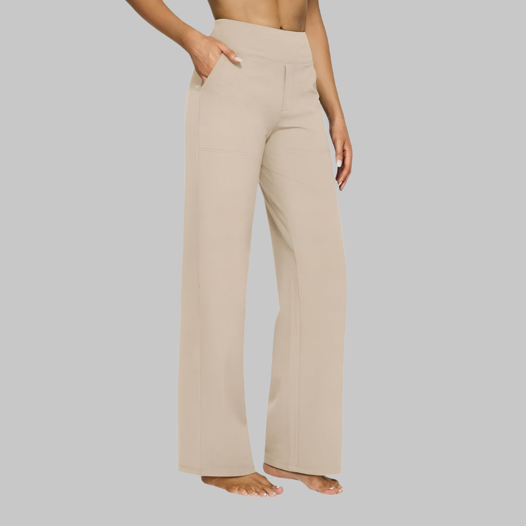 SUENTA Komfortable Stretchhose Figur schmeichelt Bequem Selbstbewusst Creme