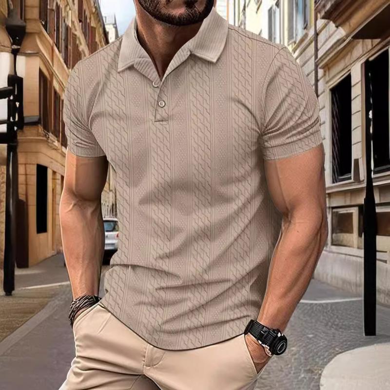 SUENTA Zahara | Herren Struktur-Polo – Texturiertes Gewebe & Casual-Chic Khaki