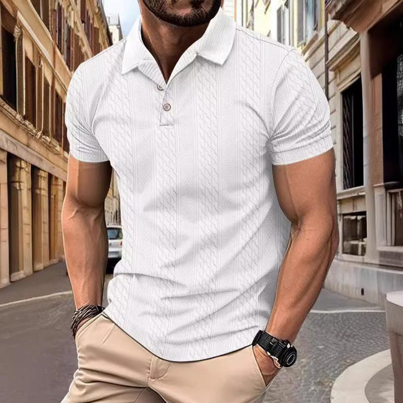 SUENTA Zahara | Herren Struktur-Polo – Texturiertes Gewebe & Casual-Chic Weiß