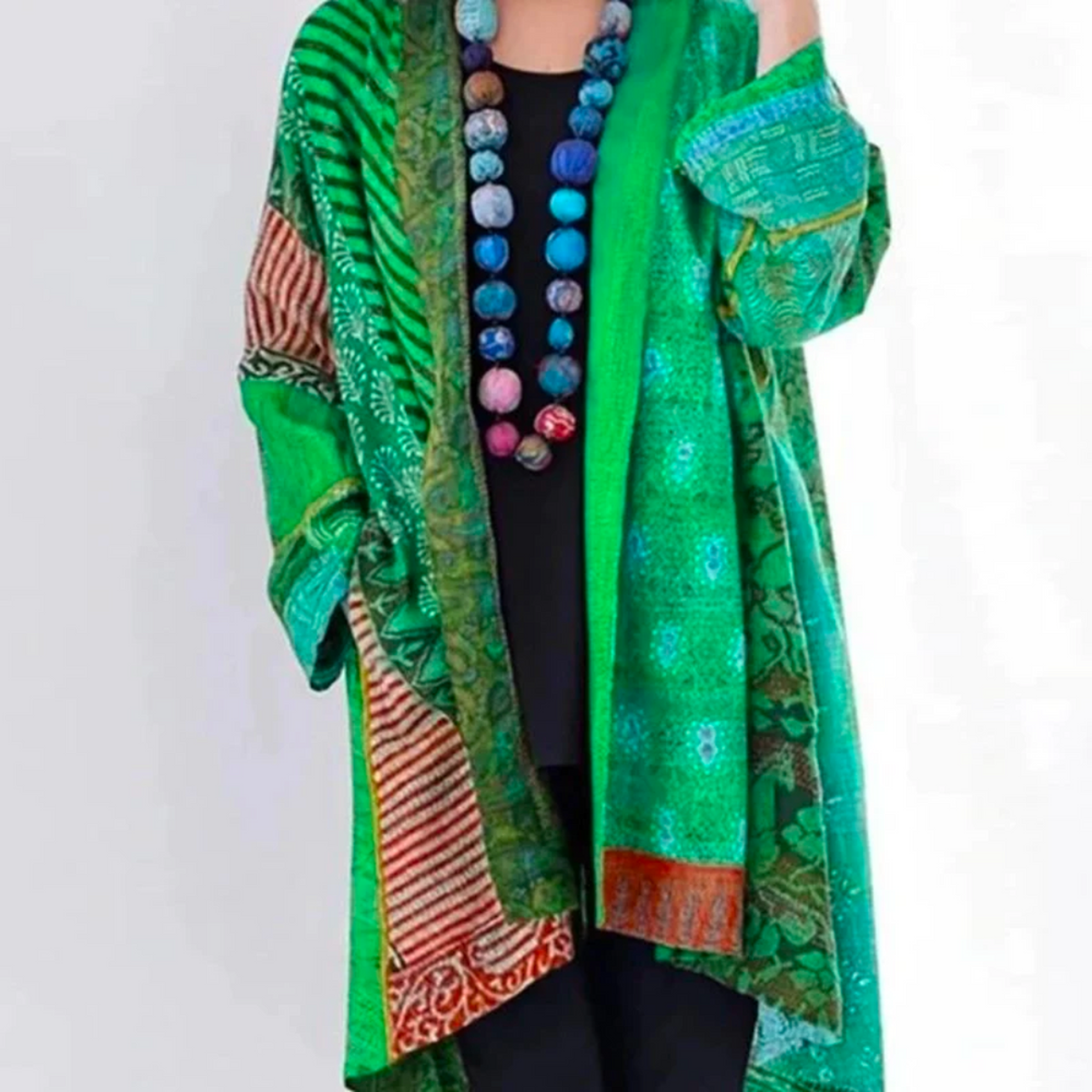 Chāme | Damen Locker geschnittene Boho-Strickjacke in Duster-Länge