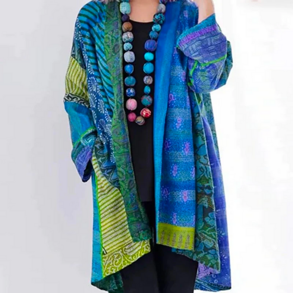 Chāme | Chaqueta de punto estilo bohemio para mujer, holgada y de largo tipo duster