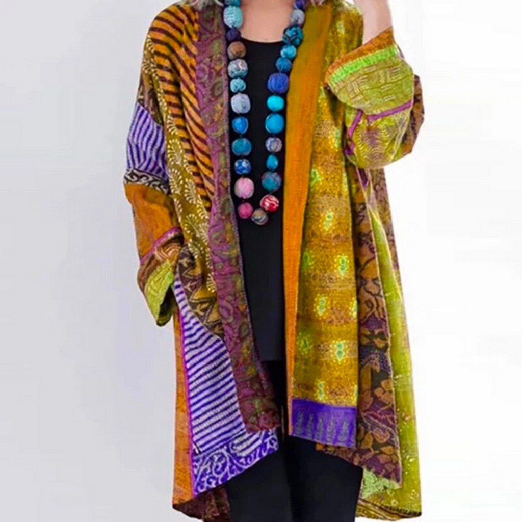 Pamelo | Damen locker geschnittene Boho-Strickjacke in Duster-Länge
