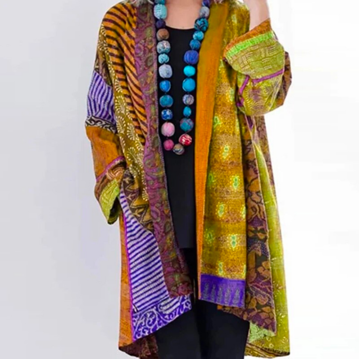 Pamelo | Damen locker geschnittene Boho-Strickjacke in Duster-Länge