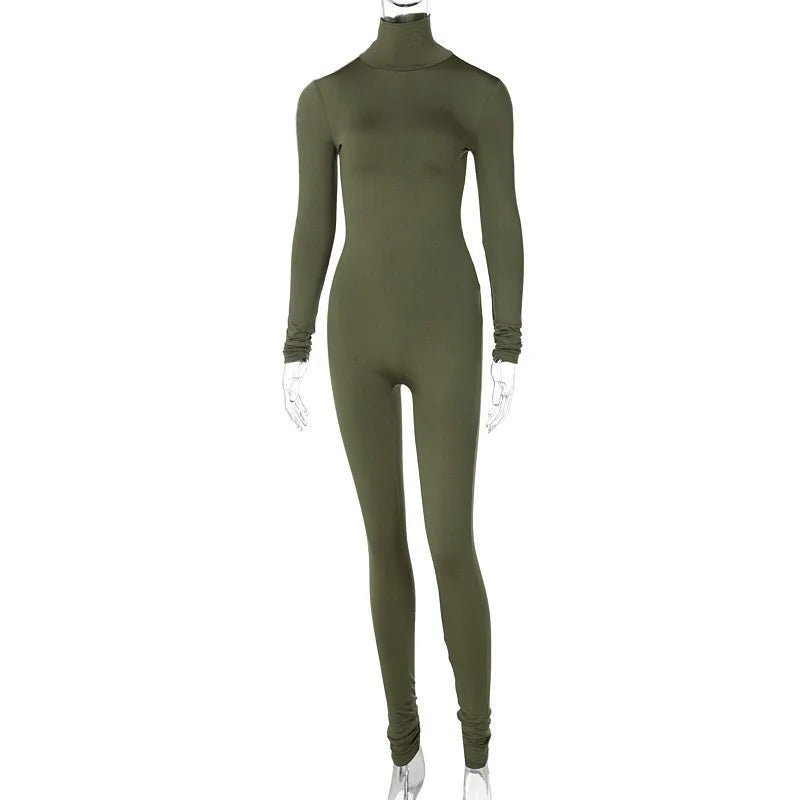 SUENTA Damen Jumpsuit Stilvoller Stretch-Jumpsuit Mit Elastischem Bund Grün