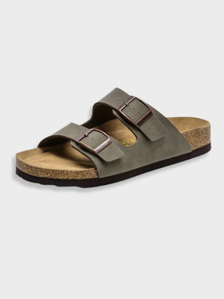 SUENTA Bequeme Arizona Sandalen Kunstleder Mit Robuster Sohle Dunkelgrau