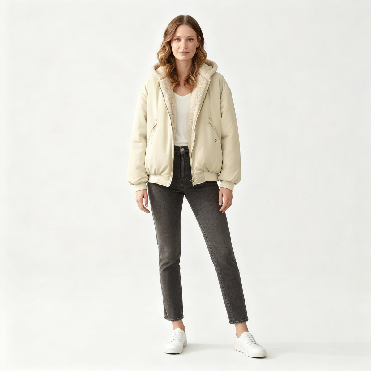 SUENTA Oversized Winterjacke Bequeme Komfort Weiche Hochwertige Stoff Wärme