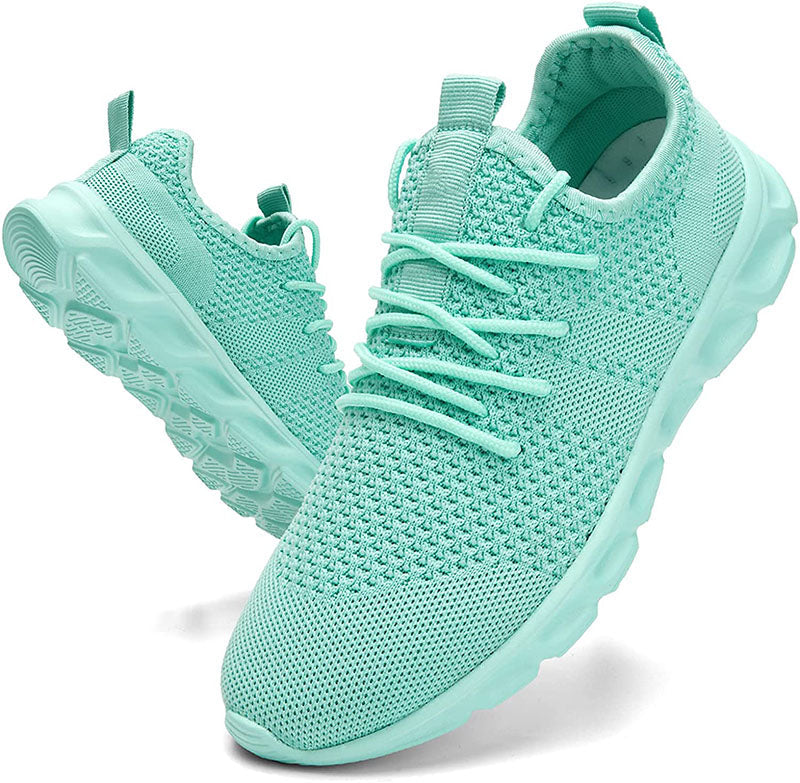 SUENTA Damen Sneaker Atmungsaktivem Stoff 4 Cm Unter Der Ferse Fußgewölbe-Stütze