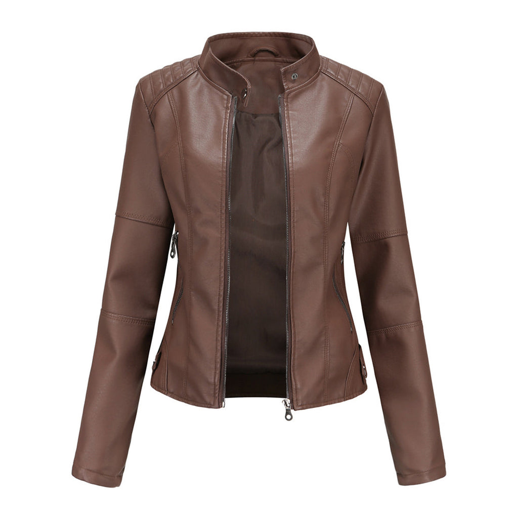 Damaris | Γυναικείο biker jacket από συνθετικό δέρμα με φερμουάρ