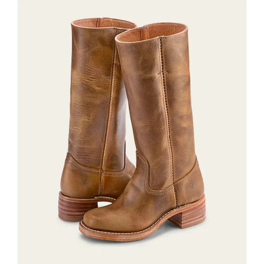 SUENTA Damen-Stiefel Kniehoch – Eckige Spitze & Blockabsatz