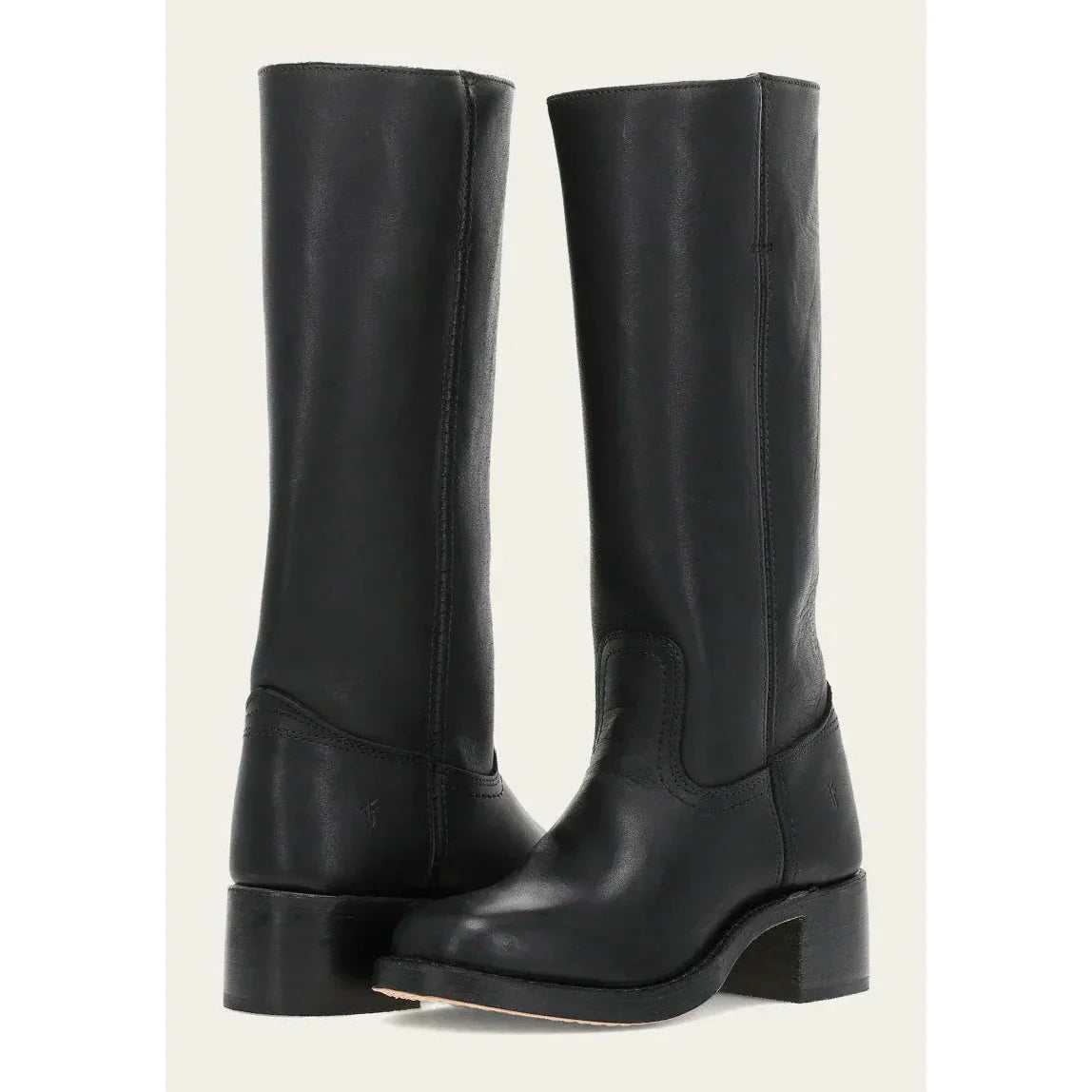 SUENTA Damen-Stiefel Kniehoch – Eckige Spitze & Blockabsatz Schwarz