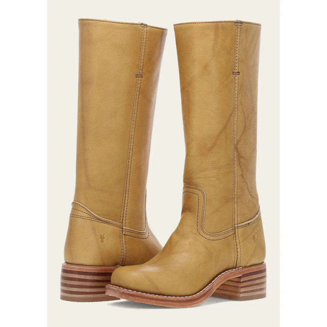 SUENTA Damen-Stiefel Kniehoch – Eckige Spitze & Blockabsatz Gelb