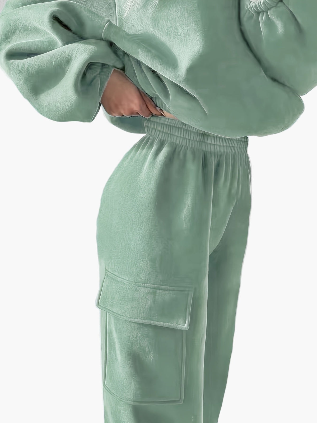 SUENTA Damen Freizeit Zweiteiler Set Elegantes Lockeres Lounge Outfit Pullover und Hose