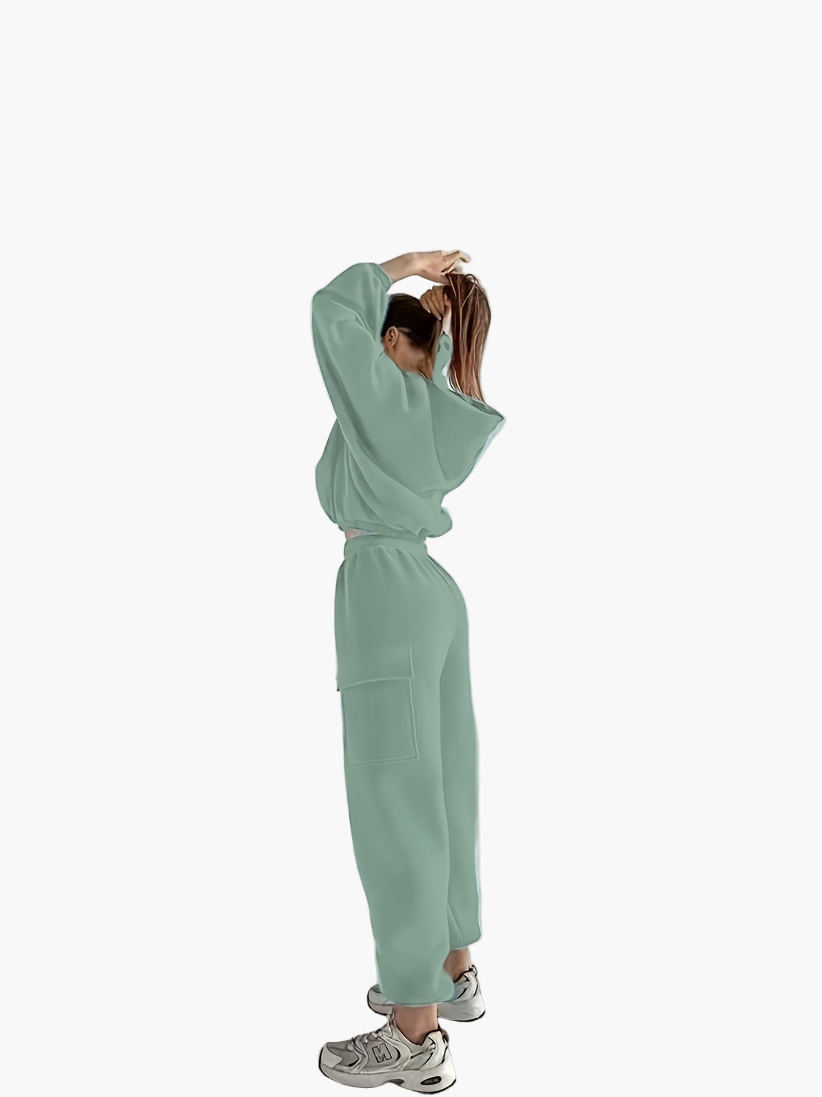 SUENTA Damen Freizeit Zweiteiler Set Elegantes Lockeres Lounge Outfit Pullover und Hose