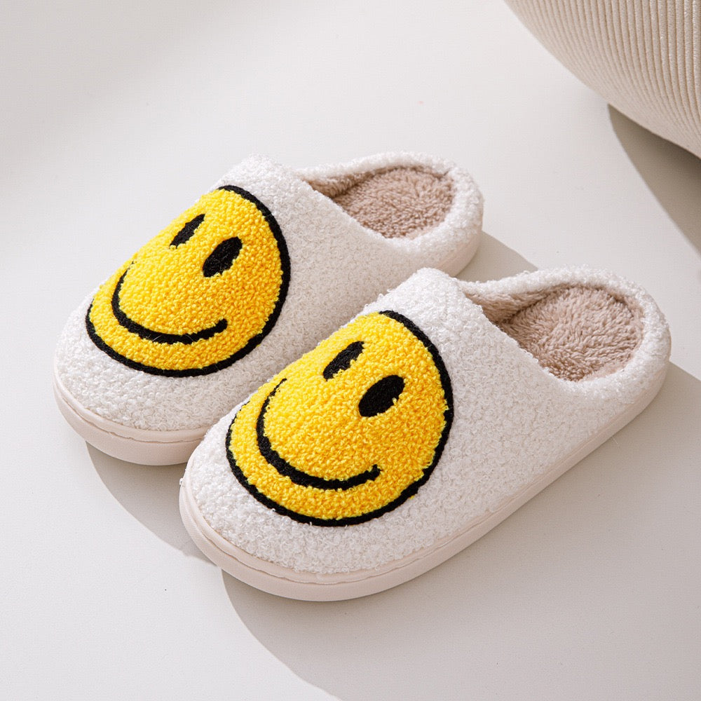 SUENTA Damen Hausschuhe Mit Smiley-Motiv Gefüttert Weiches Innenfutter
