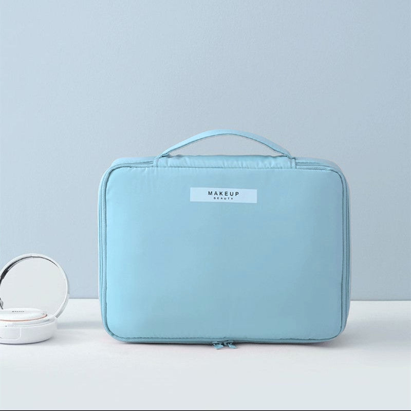 SUENTA Damen Kosmetiktasche klein mit Griff Reise Ordnung Mit Stil Auf Jeder Reise Blau Groß