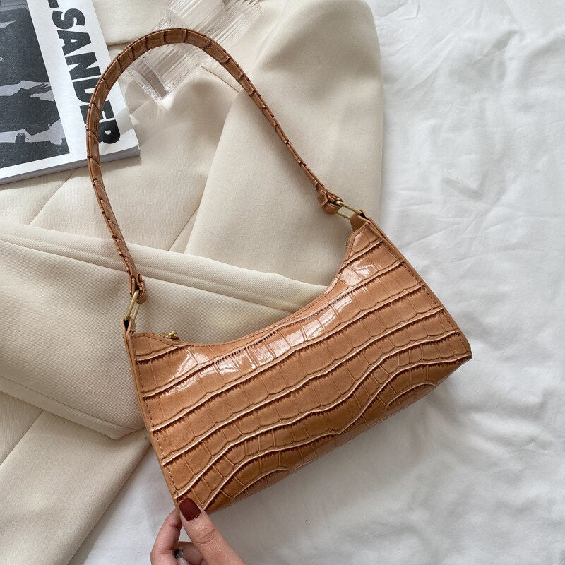 SUENTA Damen Schultertasche Klein Modernem Design Kompakte Grösse Khaki