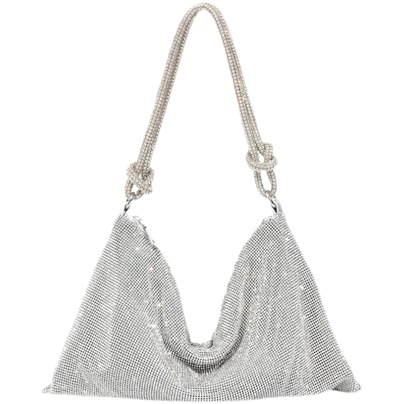 SUENTA Damen Schultertaschen Mit Glitzer Groß Abend Besondere Anlässe Silber
