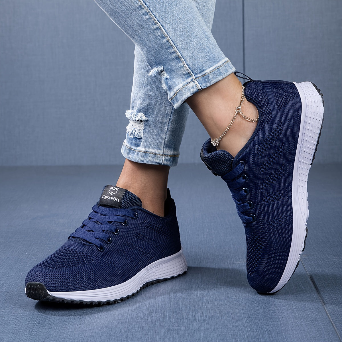 SUENTA Damen Sportsneaker Atmungsaktivem Strick-Obermaterial Flexibler Sohle Herbst