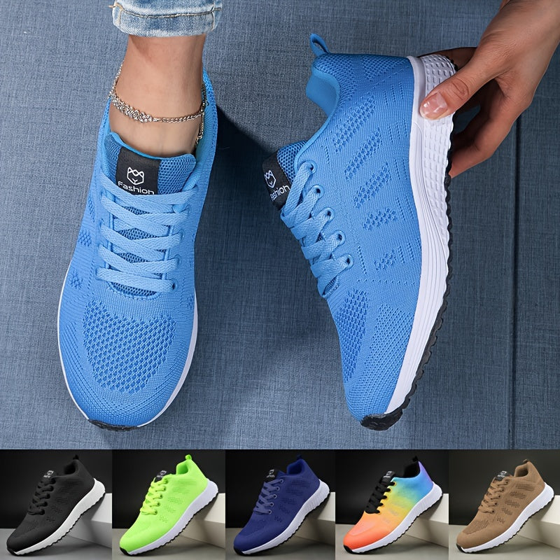 SUENTA Damen Sportsneaker Atmungsaktivem Strick-Obermaterial Flexibler Sohle Herbst