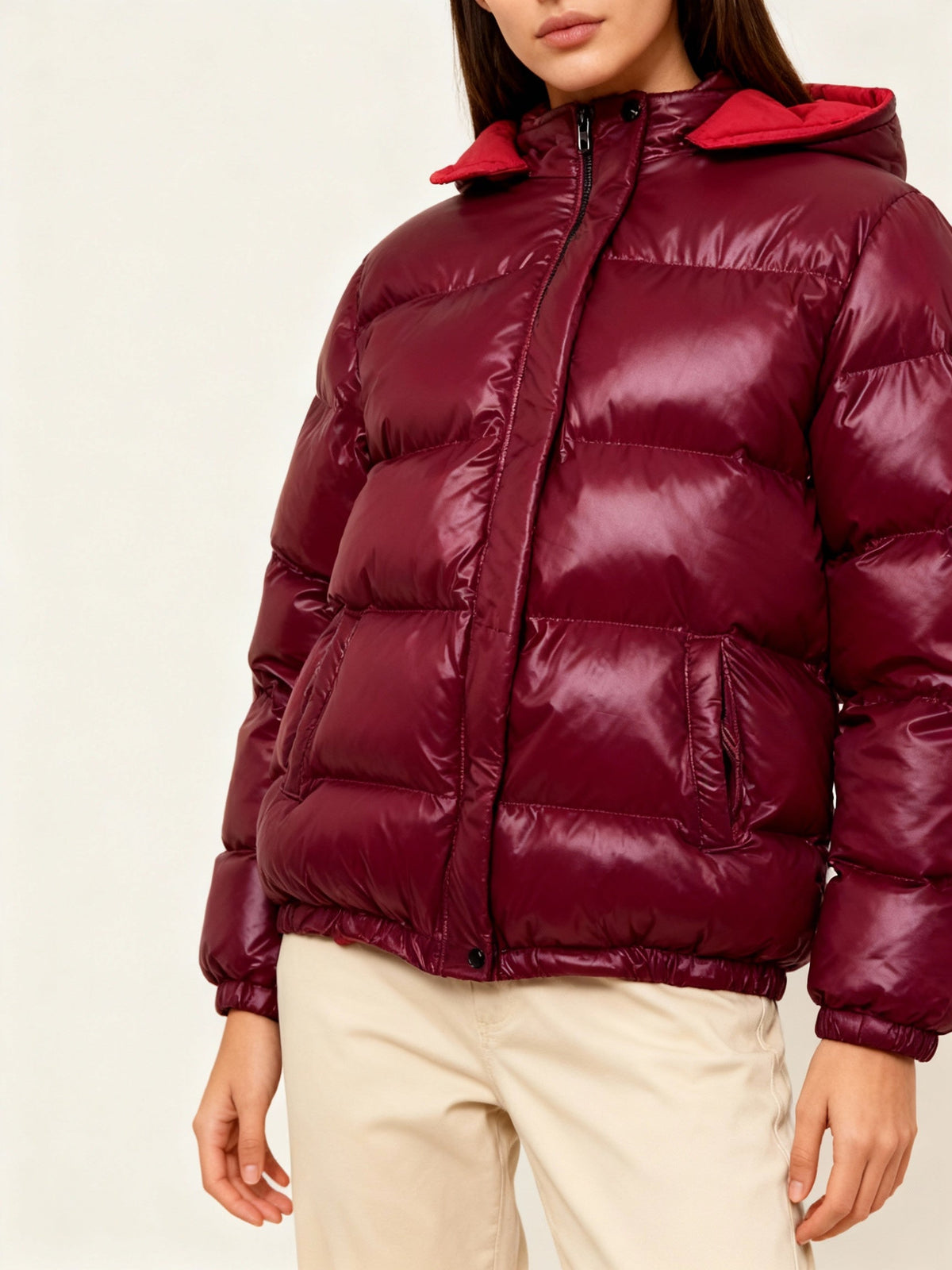 SUENTA Damen-Steppjacke Glänzend Leicht Perfekt Für Kühle Tage