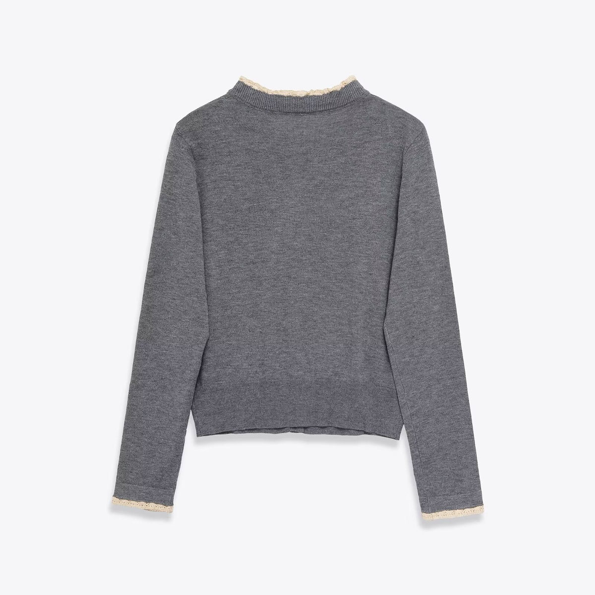 SUENTA Damen Strickjacke Rüschendetails Weichem Atmungsaktivem Strickmaterial