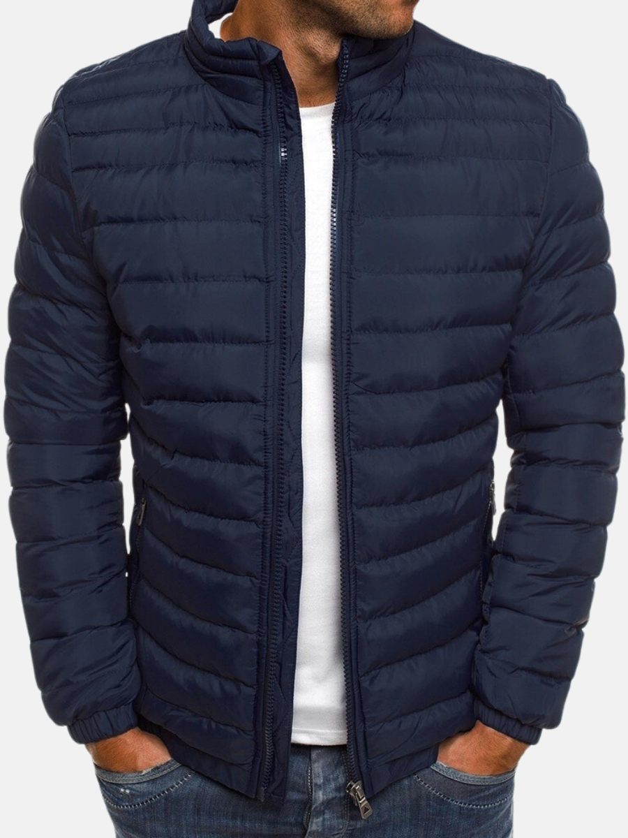 SUENTA Vonker | Daunenjacke Herren Jacke mit Reißverschluss – Luxus Steppjacke Winddicht & Ultraleichte Winterjacke Dunkelblau
