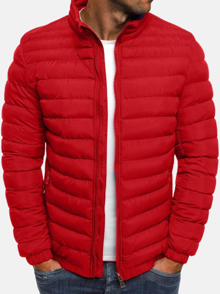 SUENTA Vonker | Daunenjacke Herren Jacke mit Reißverschluss – Luxus Steppjacke Winddicht & Ultraleichte Winterjacke Rot